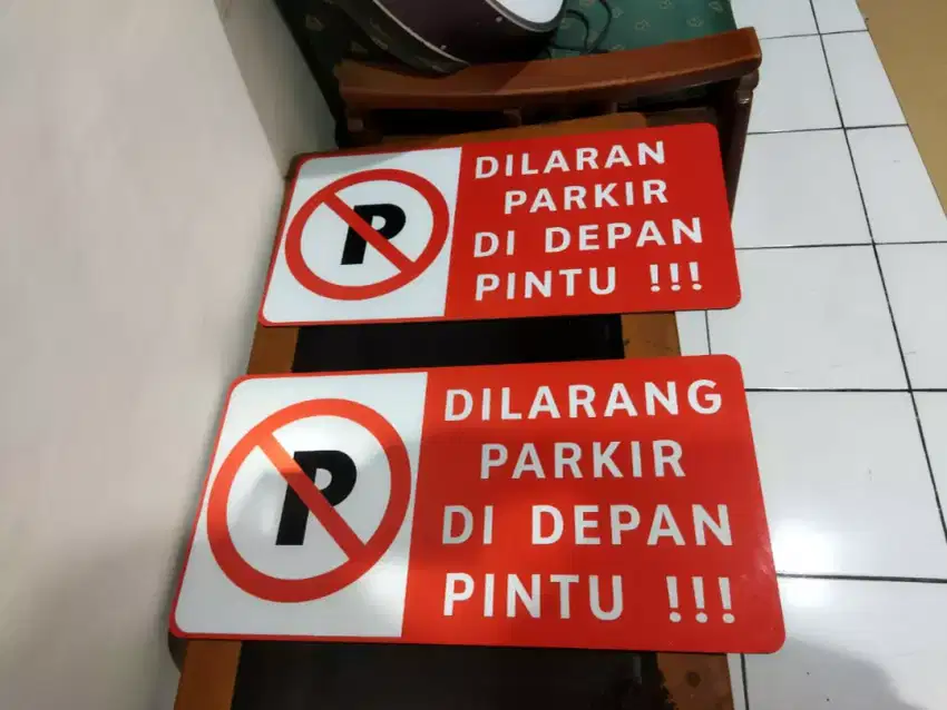 Rambu safety dilarang parkir signage sekolah perumahan jalan pabrik