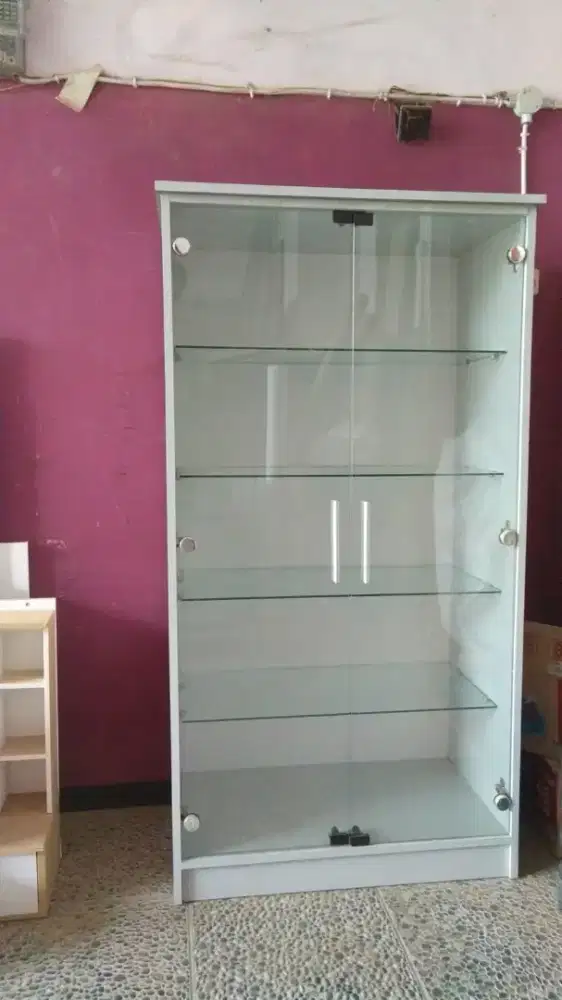 Lemari sepatu Pintu Kaca | 80x150x30cm