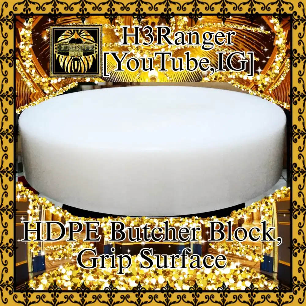 Talenan Bulat Putih HDPE Dia.45x10cm Chopping Board Butcher Block