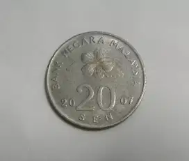 Uang Koin 20 Sen Malaysia Th.2007 Koleksi