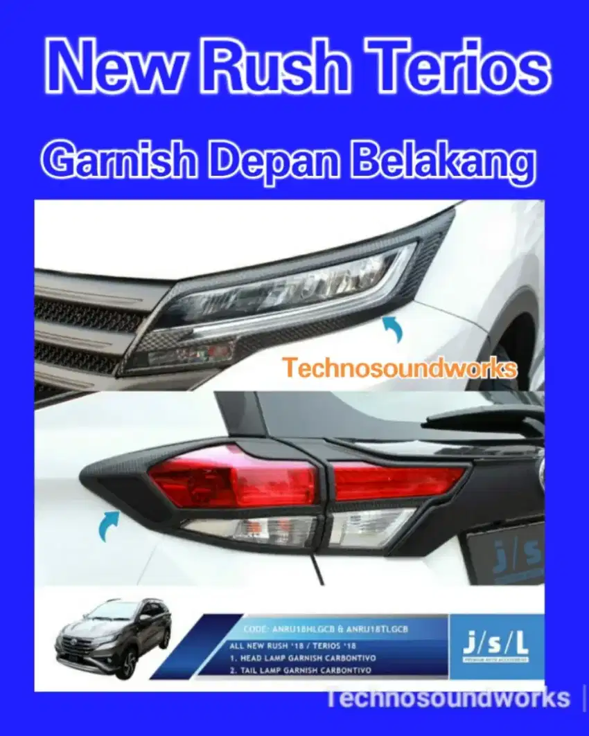 Garnish list lamp black hitam isi 2 pcs bagian depan