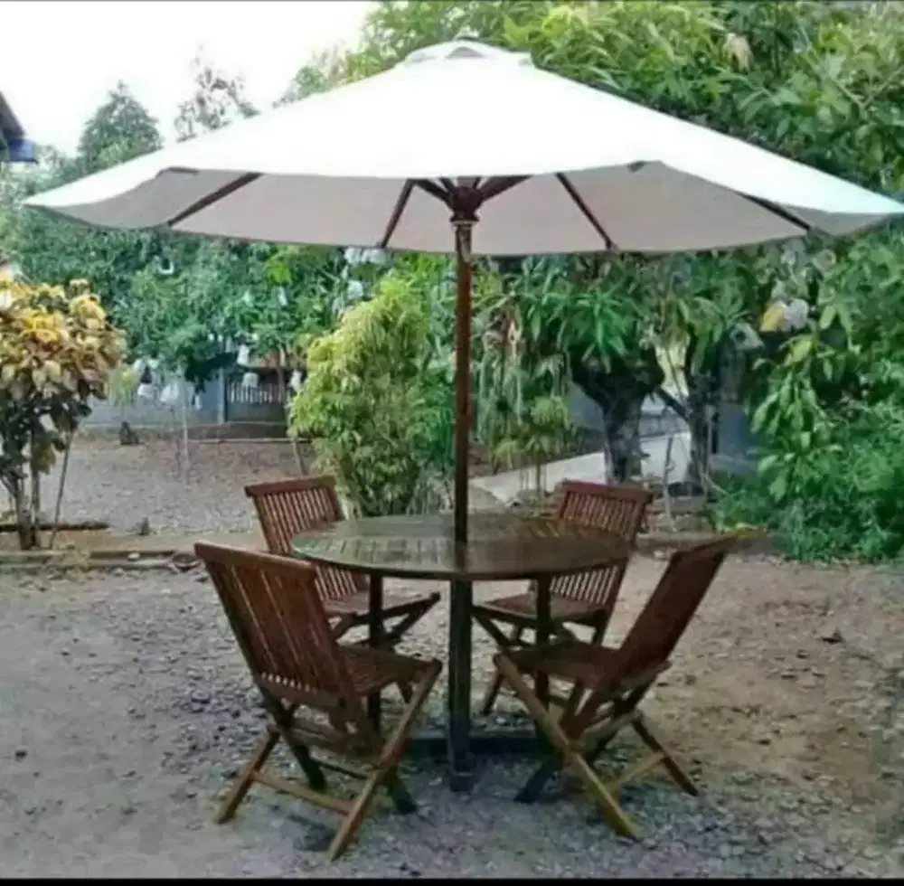 Set meja payung taman,meja pantai,meja cafe,kursi cafe,meja outdoor