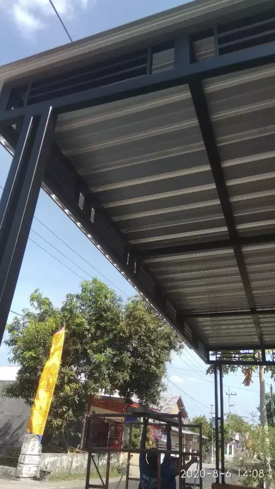 Kanopi sepandek dg rangka besi