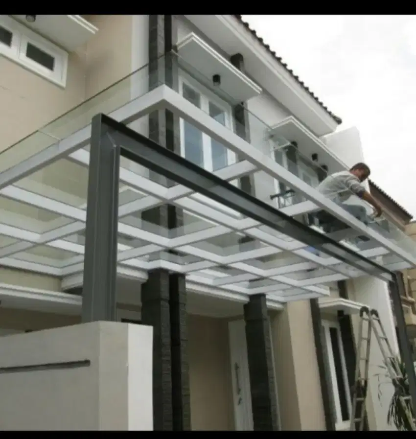 Kanopi kaca,solarflat,alderon,polycarbonate,spandek,stainles steel dll