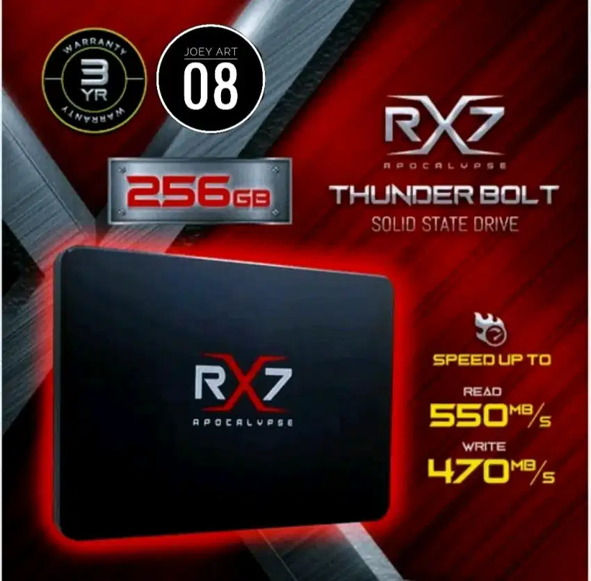 SSD 256GB RX7 SATA III - BARU GARANSI RESMI 3 TAHUN