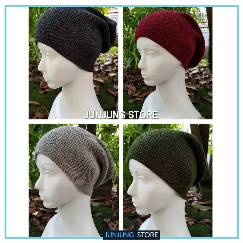 TOPI KUPLUK PLAIN SIZE EXTRA BEANIE HAT NYAMAN DIGUNAKAN