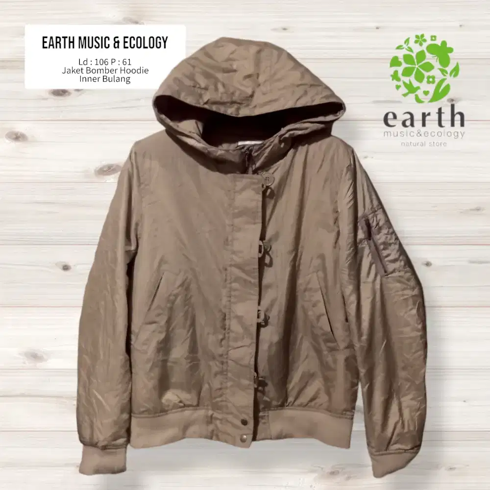 Jaket Bulang Bomber Hoodie Earth Music & Ecology