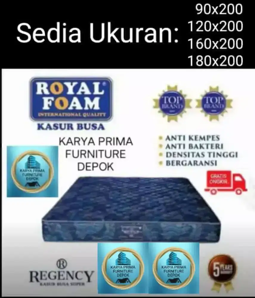 Kasur Busa Royal Regency 160x200 free ongkir 1.100.000 Bonus Bantal