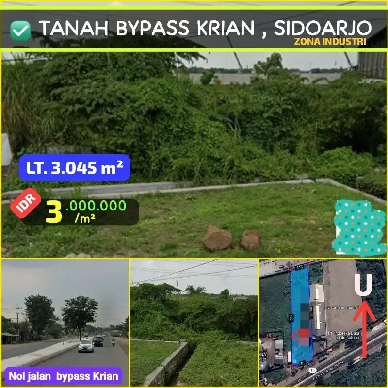 DIJUAL TANAH INDUSTRI KRIAN SIDOARJO AKSES CONTAINER 40FT - Tanah ...