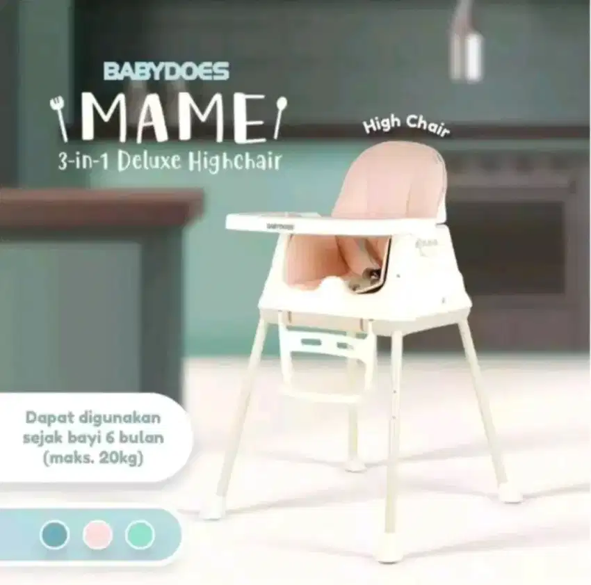 Babydoes mame 3 in 1 deluxe high chair