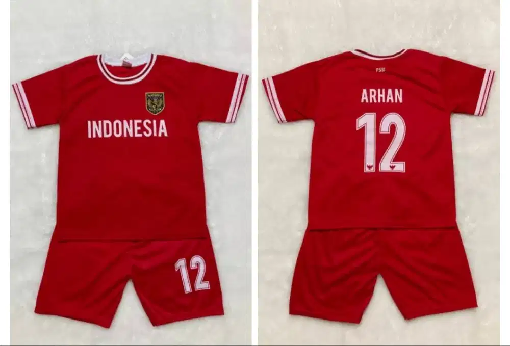 Jersey kaos baju setelan anak timnas indonesia red