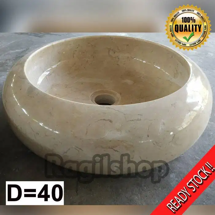 Ragilshop wastafel retail dan grosir  asli batu marmer model donat