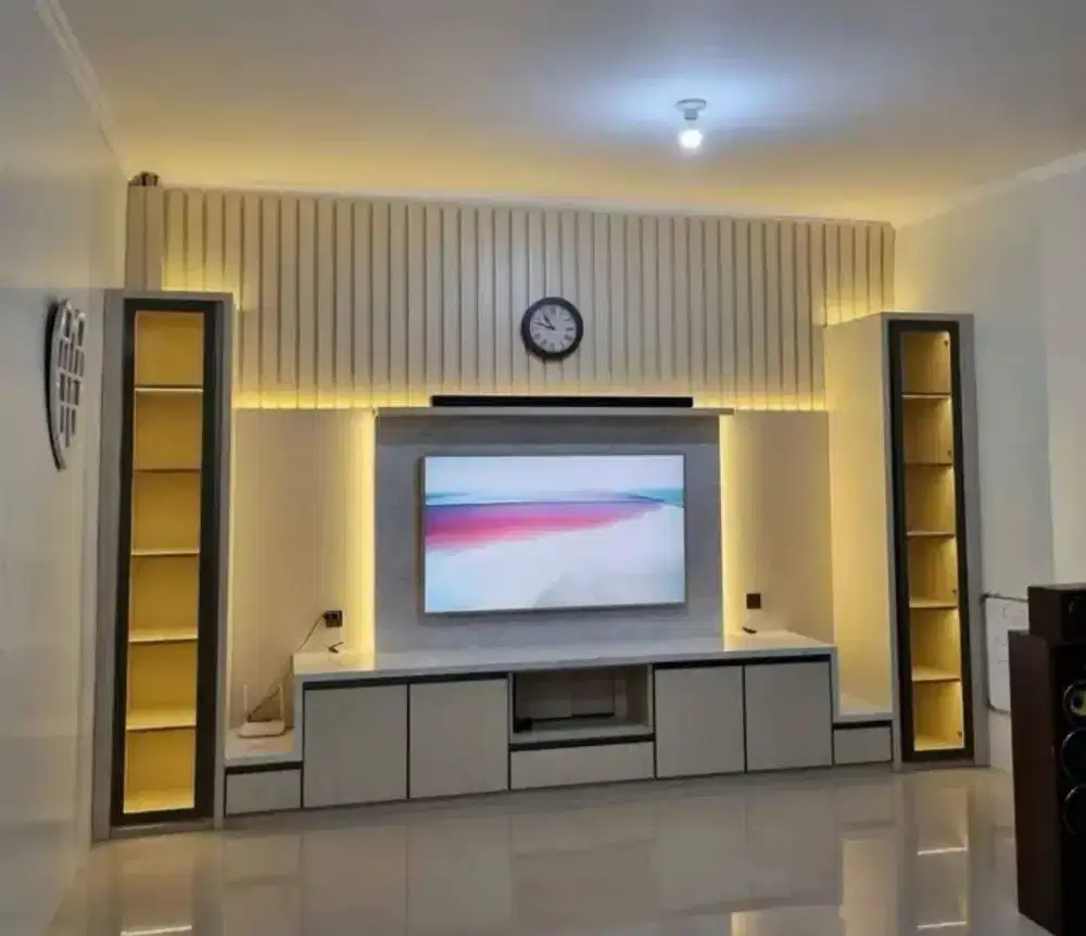 Design interior fhinising lemari tv custom