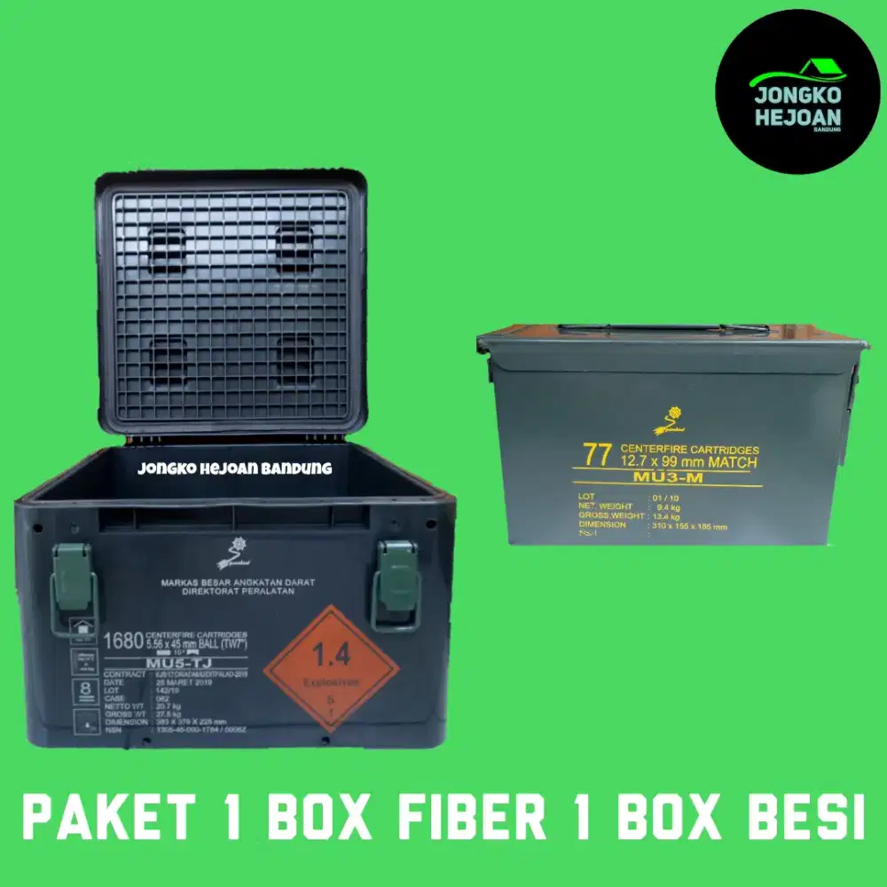 Paket Box Pindad 1 Box Peluru Fiber 1 Box Peluru Besi