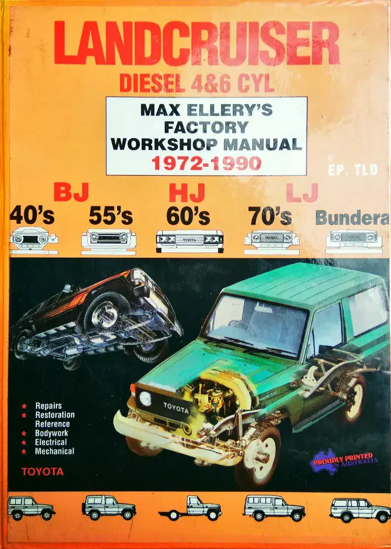 MAX ELLERY'S FACTORY WORKSHOP MANUAL LAND CRUISER DIESEL 4&6 CYL