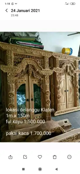 Jendela kayu jati ukir