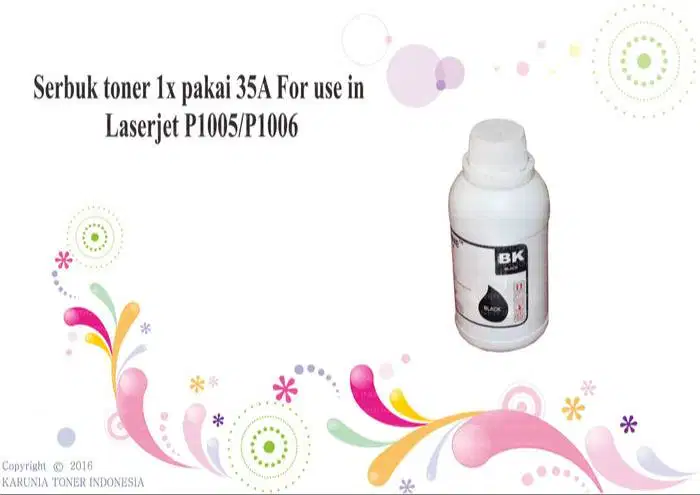 Serbuk toner 1x pakai 35A For use in Laserjet P1005/P1006 Berkualitas