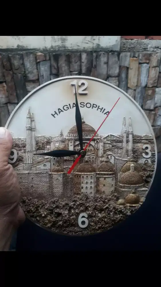 Antik vintage jam dinding haghia sophia turkey eropa bahan resin