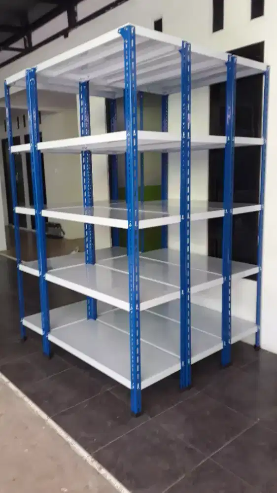 Rak besi susun 5 pelat tebel siku tebel