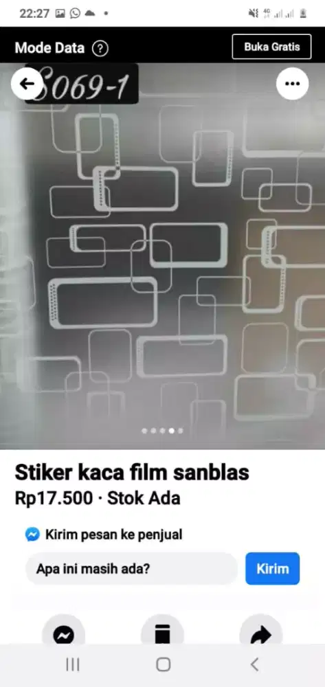 Stiker kaca film sanblas her serr