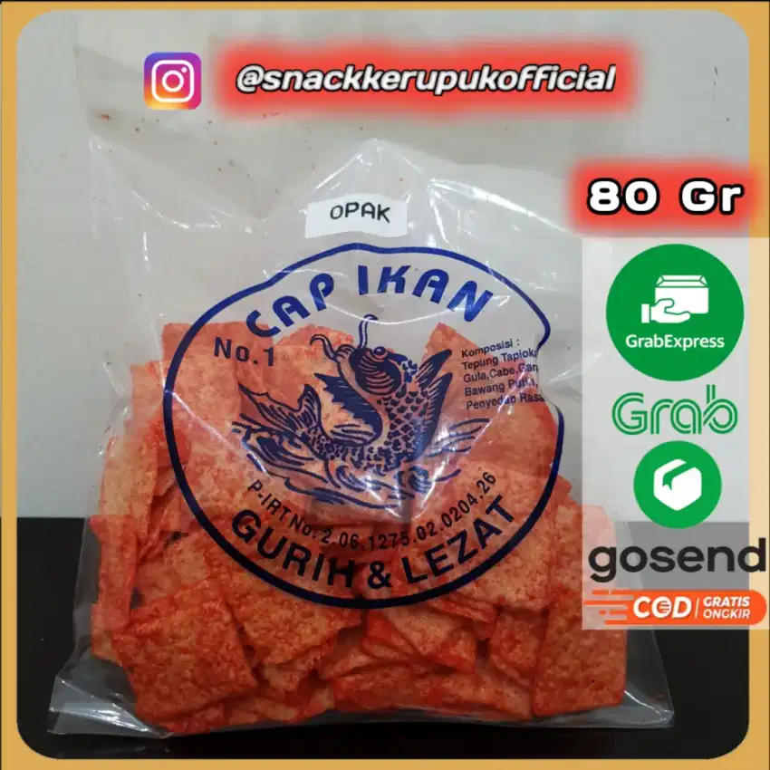 Snack Kerupuk Opak Pedas Cap Ikan Kerupuk Balado