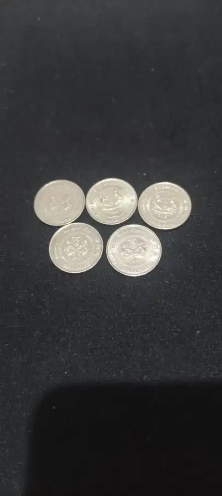 Koin 10 sen Singapore thn 1986,1987,2005 (5 keping)