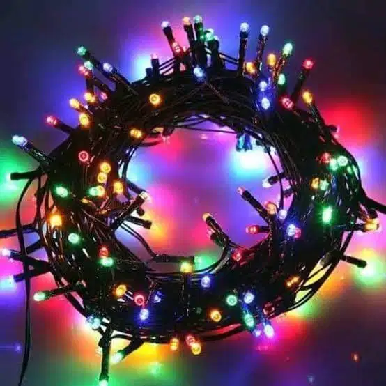 Lampu tublr lampu hias kabel Hitam warna warni 20 meter 200 LED