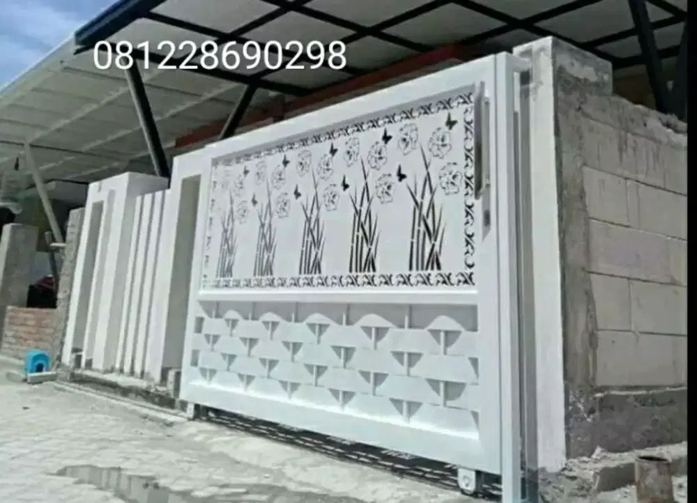 Pintu pagar motif cuting