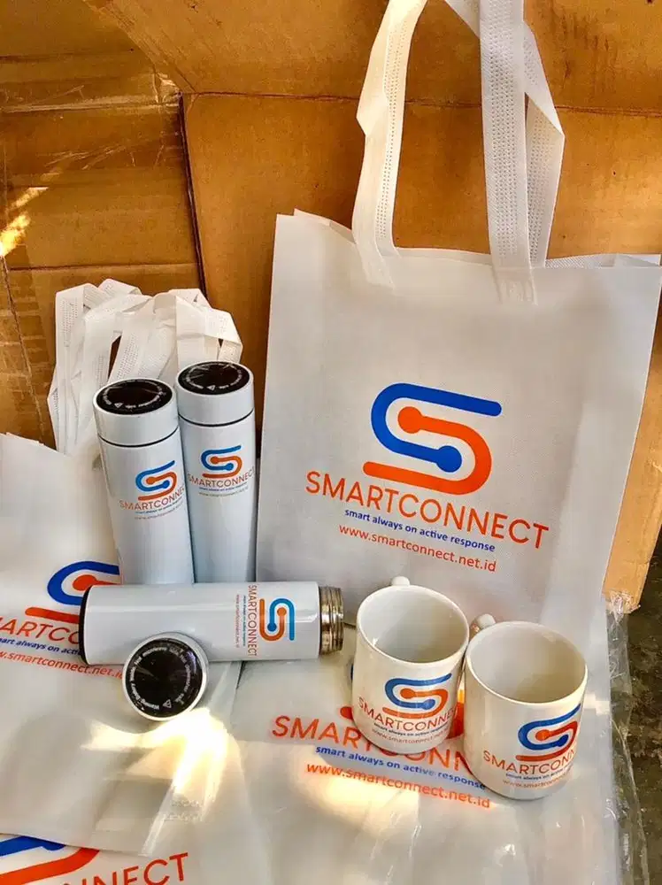 Paket Souvenir Tumbler Tas Spunbond Print full warna Sablon Grafi