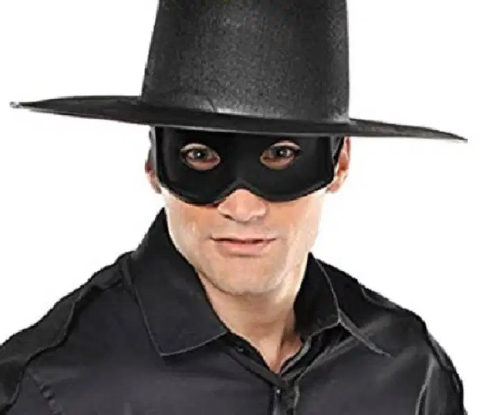 Topeng Zorro hitam Bahan Kain