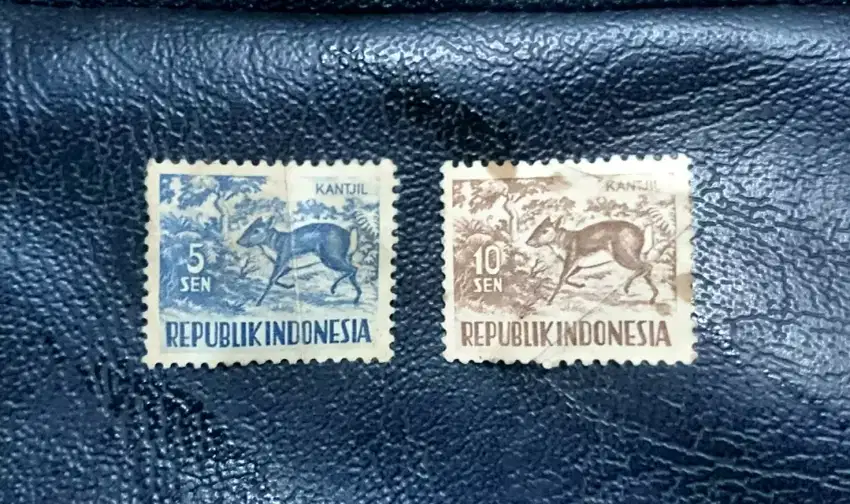 Prangko Perangko kuno 5 sen 10 sen Kancil Kantjil filateli