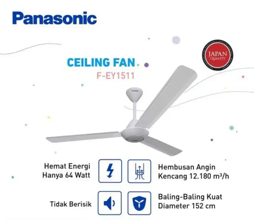 Kipas Angin Panasonic Ceiling Fan F-EY1511 B