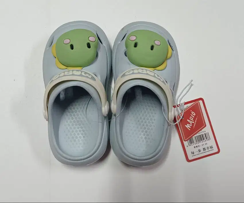 Sandal Model Crocs Anak Motif Hewan Lucu Mario Cheerful Size 16 (15cm)