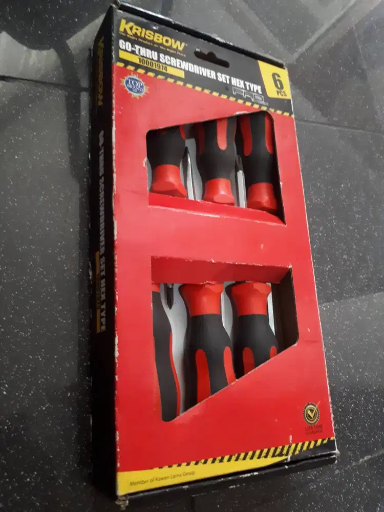 Set 6-pcs Krisbow Go-Thru Screwdriver Hex Pro Series 10001974 Murah
