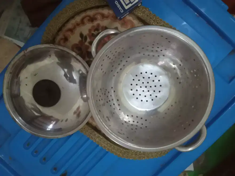 Sangku/bakul.nasi stainless steel+ tutup diameter 24 cm tinggi 12 cm