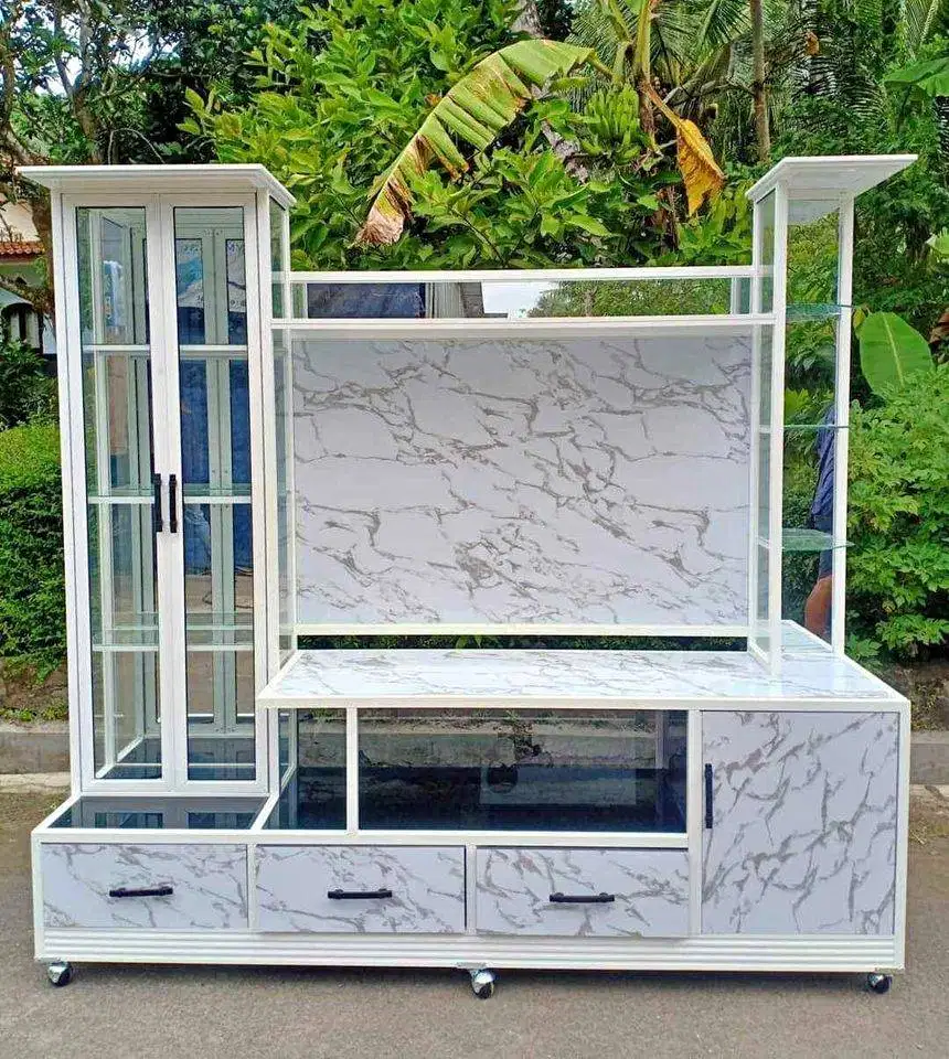 bufet tv aluminium anti rayap