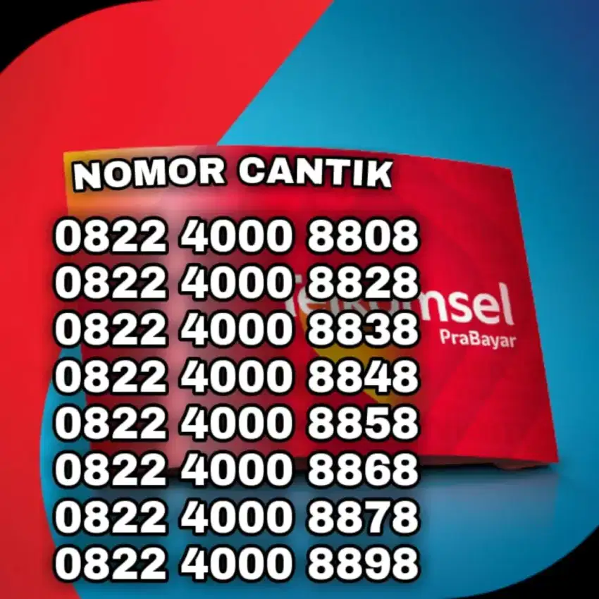 NOMOR CANTIK TELKOMSEL 4000 KARTU PERDANA RAPIH 500x dkk