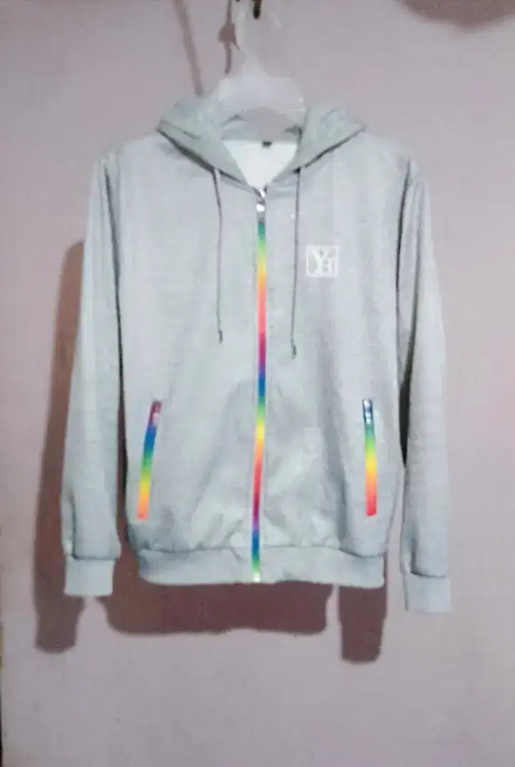 Sweater Hoodie 'Resleting Pelangi' Original !