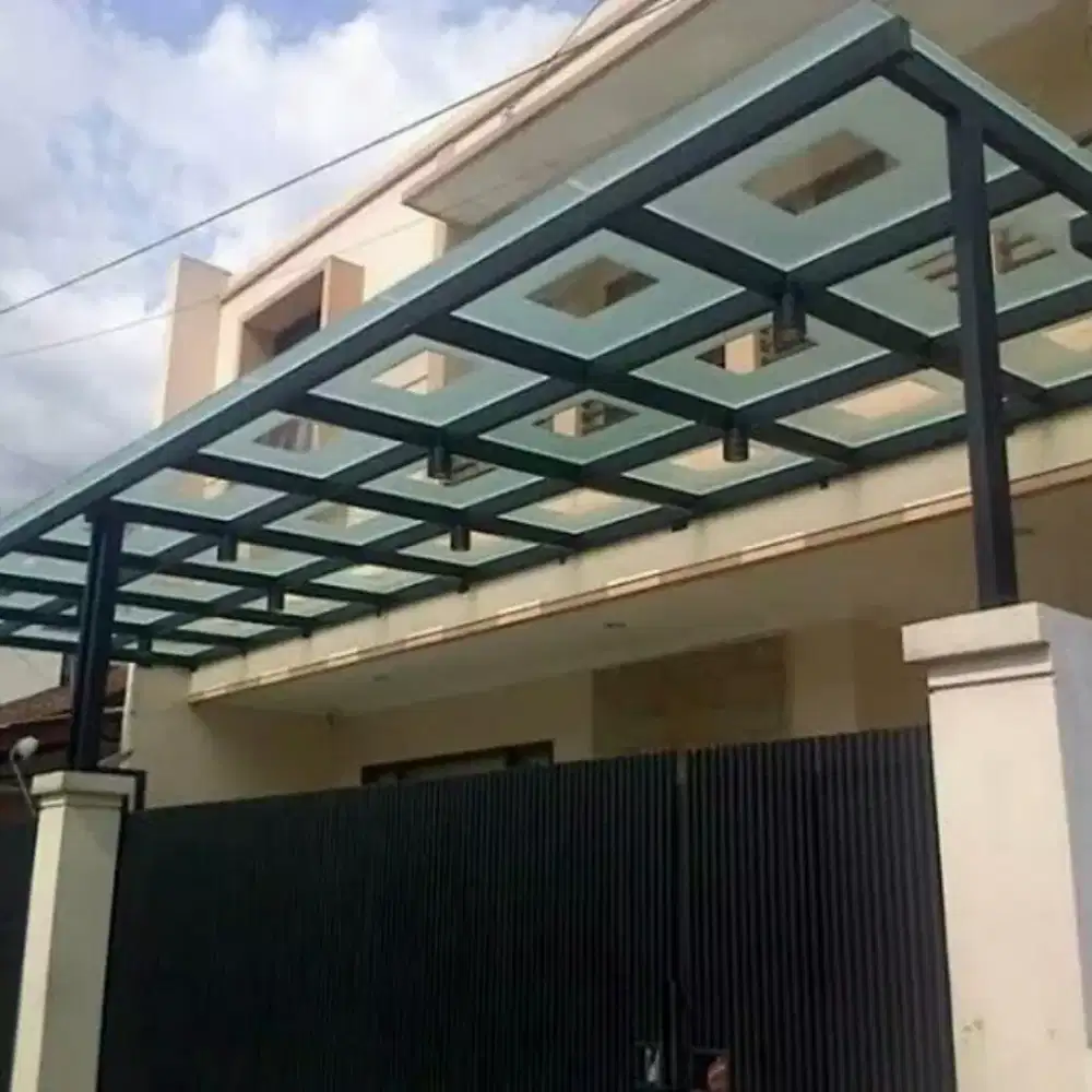 Pemasangan canopy kaca transparan setiker dll#681