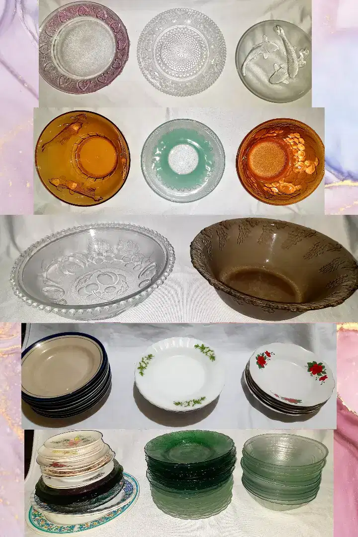 Piring Mangkok Kaca dan Keramik Lusinan