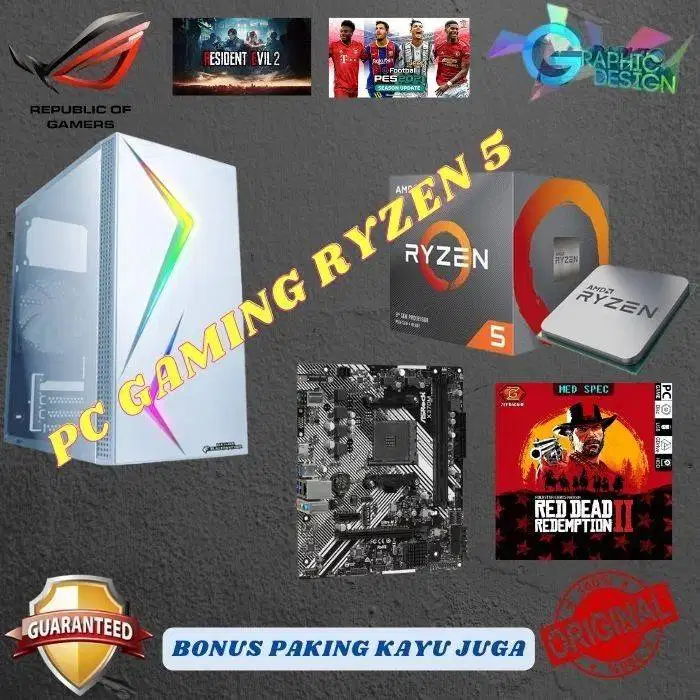 PC CPU GAMING AMD RYZEN 5 5500GT SUDAH SSD/SETARA PS4 SUPPORT PUBG
