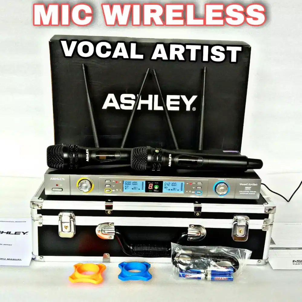 Mic wireless Ashley Vocal Artist original anti Feedback UHF freq