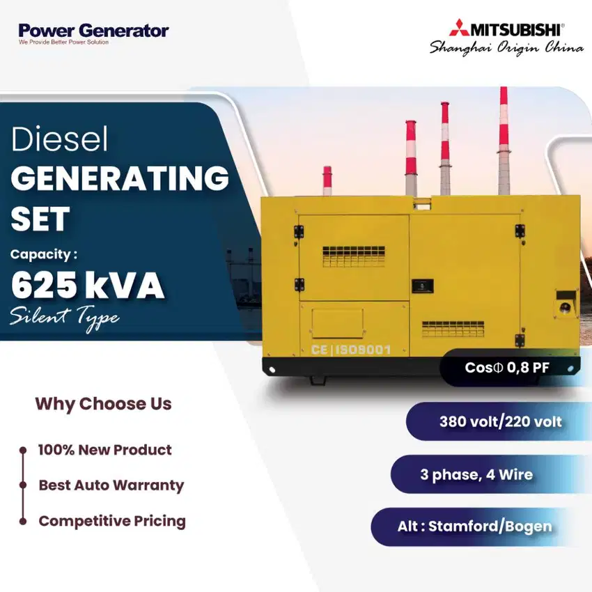 Genset Mitsubishi Origin China 625 kVA - Silent Type