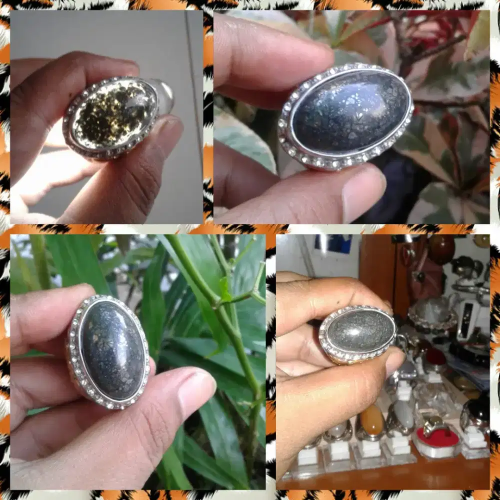 Natural batu akik badar perak big size