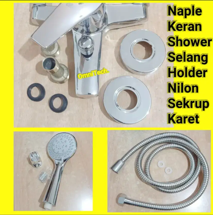 Kran Keran Air Panas Dingin Selang Shower Set 1/2 Sekrup Karet Lengkap