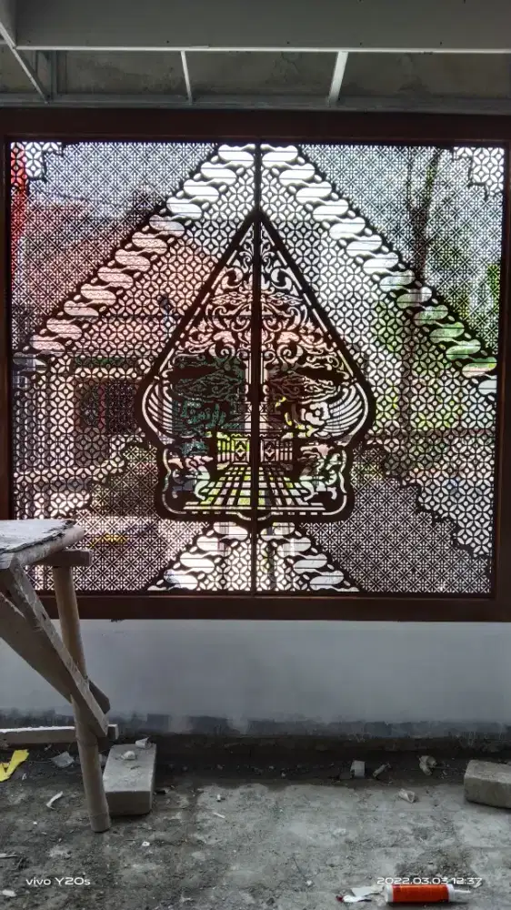 Termurah: Partisi/ Pagar motif batik ornamen laser cutting metal