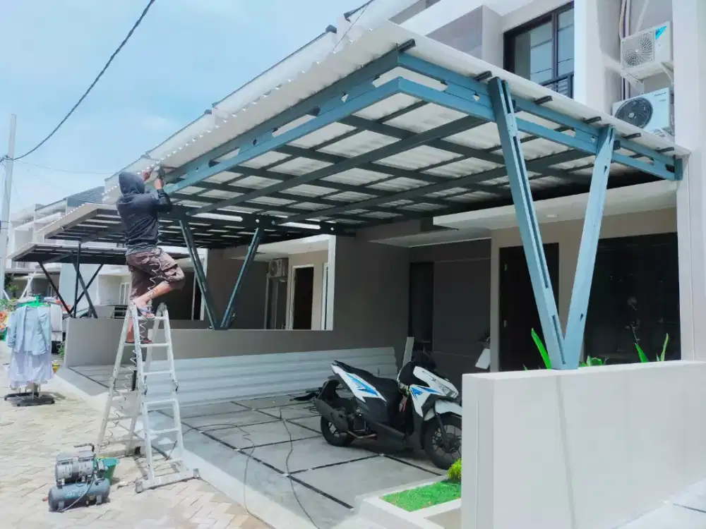 kanopi najringan dan atap rumah