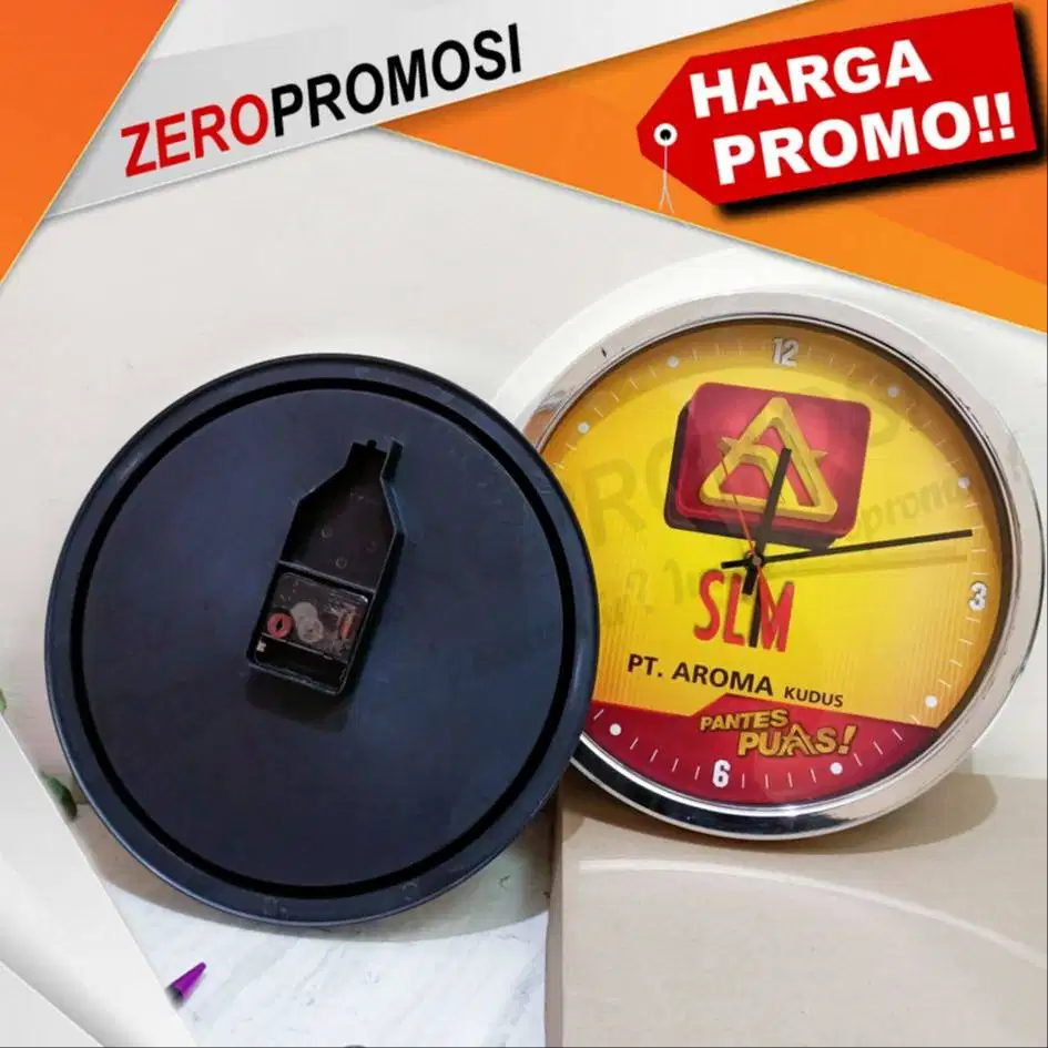 Jam Dinding Minimalis Retro Ring Chrome Silver