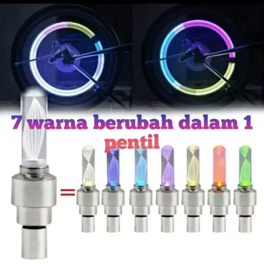 Lampu pentil ban LED 7 warna (sepasang  = 2 pcs)