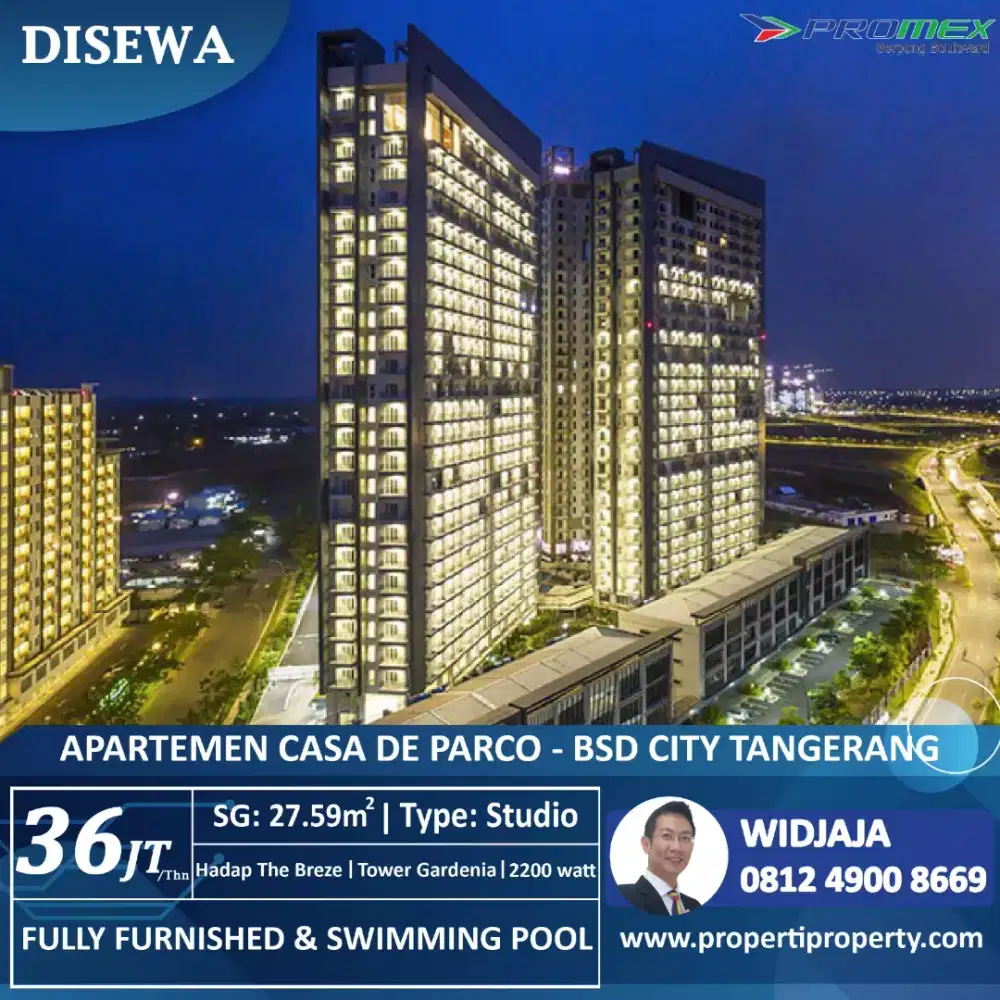 Apartemen Casa De Parco Tower Gardenia BSD City Disewakan Rumah
